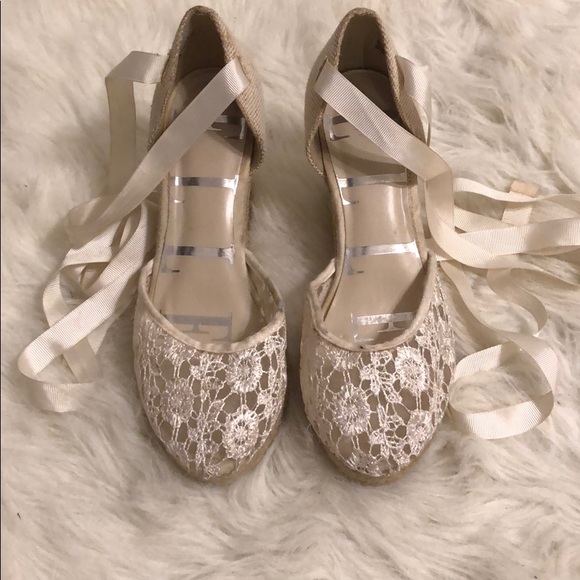 Elle Shoes - Lace tie espadrille wedge